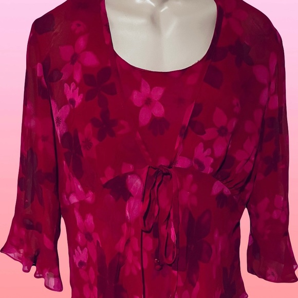 ❤️ Positive Attitude Red Floral 2Pc Dress set - Picture 3 of 13